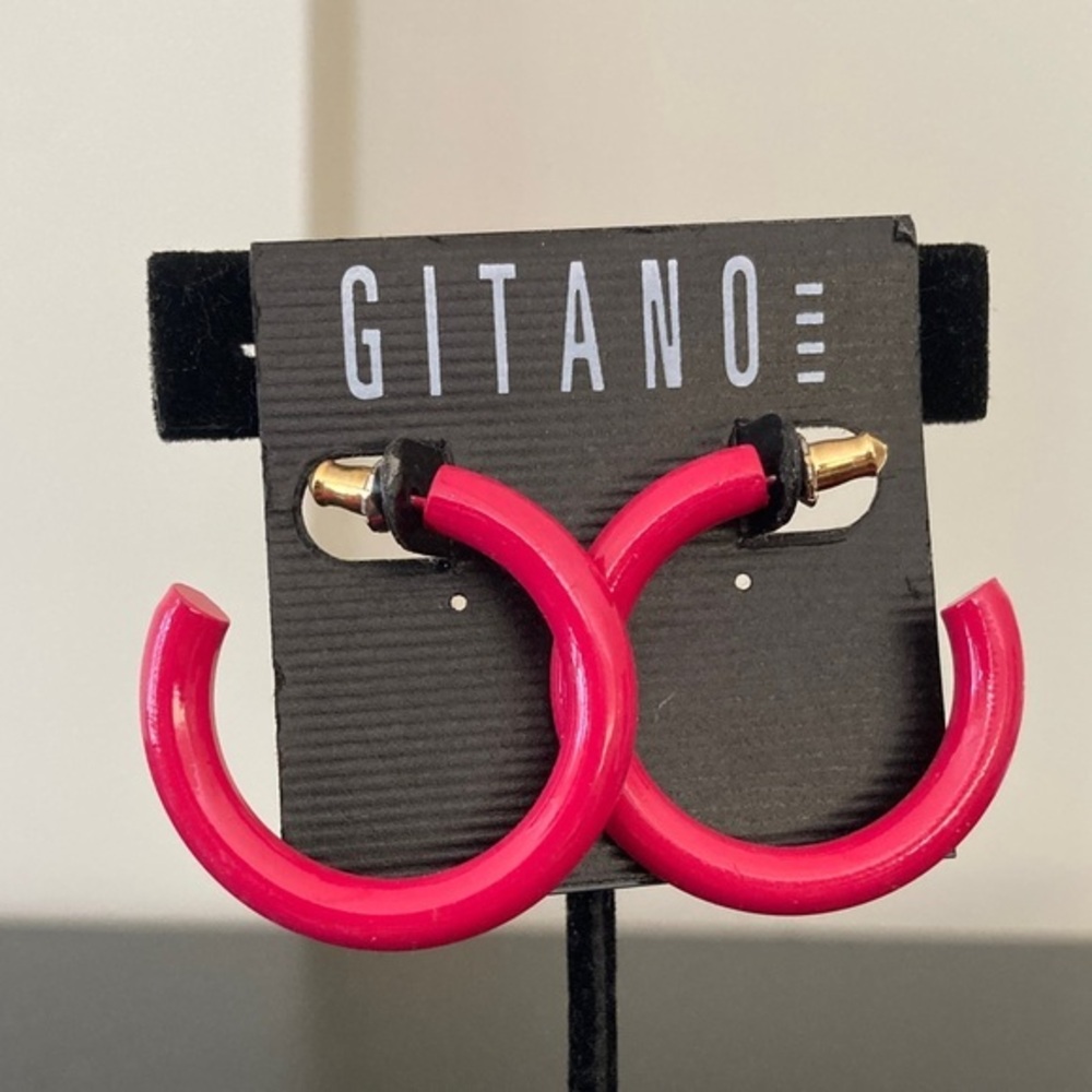 Gitano Bright Pink Hoop Earrings